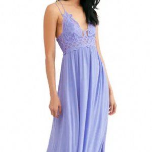 FREE PEOPLE Adella Maxi Slipdress  Medium, PERIWINKLE.  EXCELLENT CONDITION